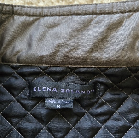 Elena Solano quilted jacket gray metallic button front womens M - Picture 6 of 11